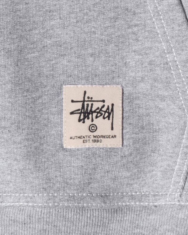 Sudadera con Capucha Stussy Contrast Stitch Label Hoodie Hombre Gris Chile | SPT-6775