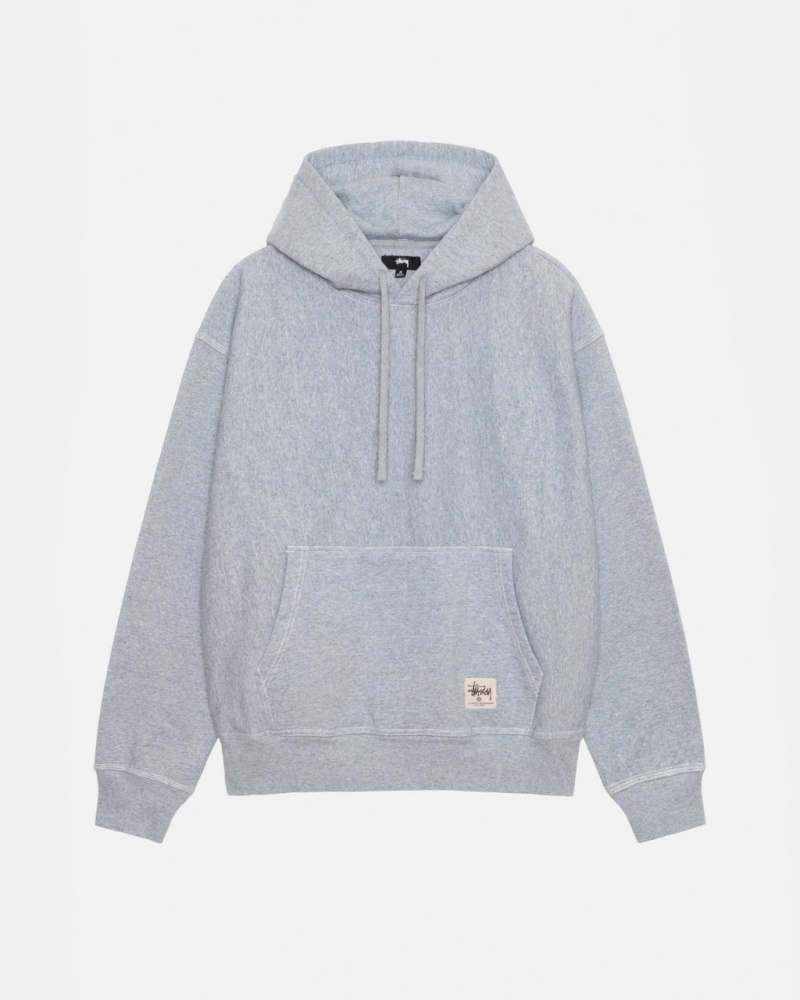 Sudadera con Capucha Stussy Contrast Stitch Label Hoodie Hombre Gris Chile | SPT-6775