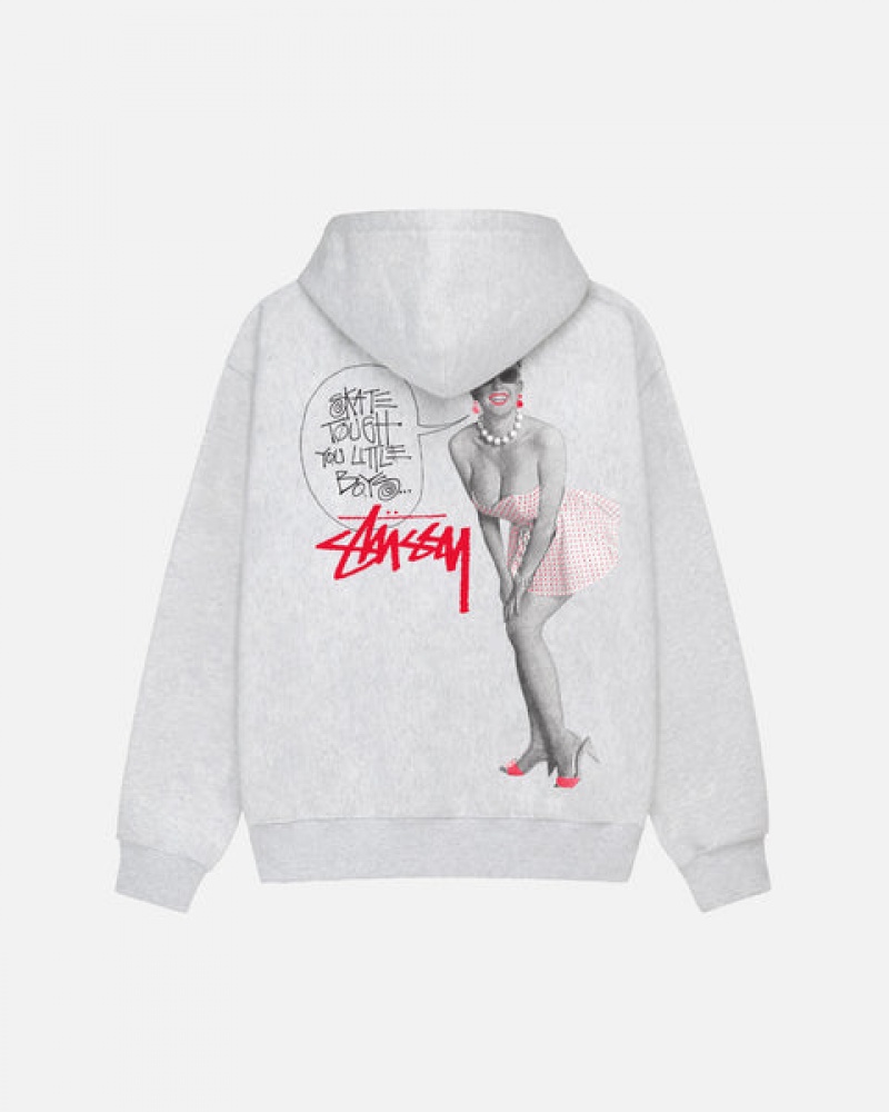 Sudadera con Capucha Stussy Skate Tough Zip Hoodie Mujer Gris Chile | MAC-3891