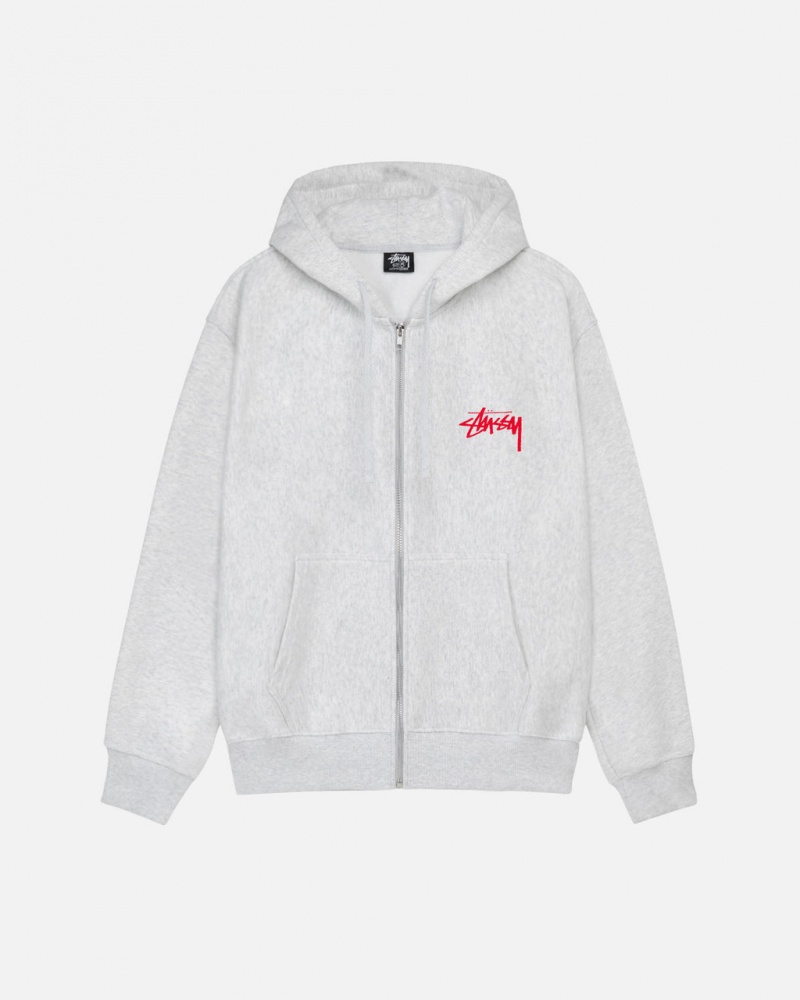 Sudadera con Capucha Stussy Skate Tough Zip Hoodie Mujer Gris Chile | MAC-3891