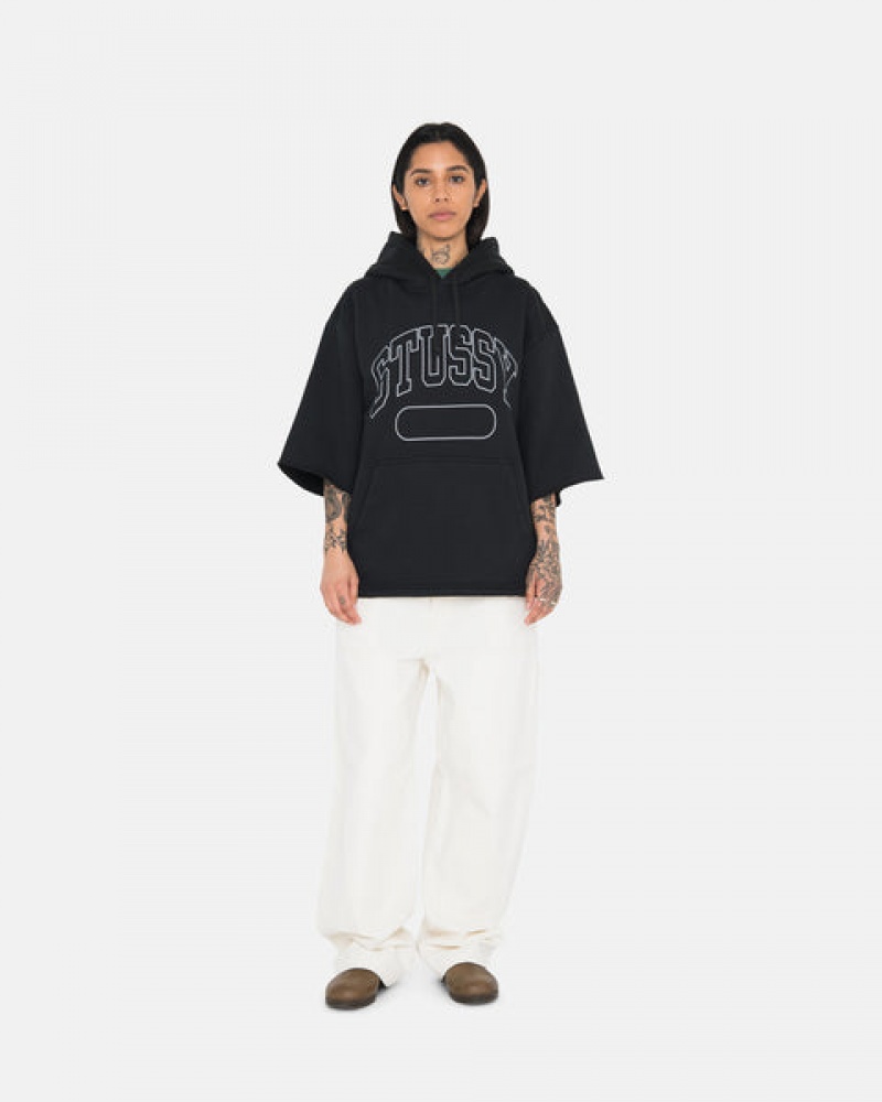 Sudadera con Capucha Stussy Ss Boxy Cropped Hoodie Mujer Negras Chile | AJT-2967