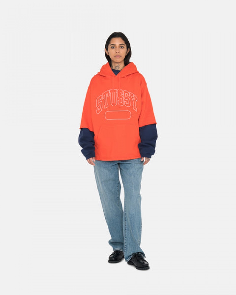 Sudadera con Capucha Stussy Ss Boxy Cropped Hoodie Mujer Naranjas Oscuro Chile | MKO-2374