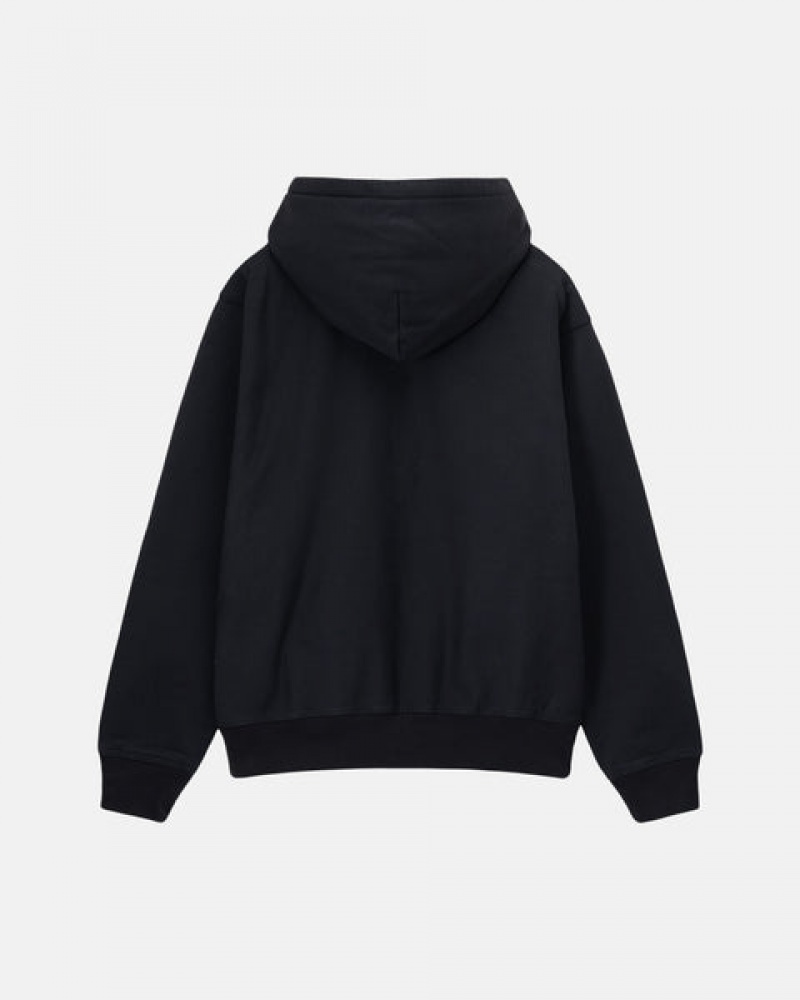 Sudadera con Capucha Stussy Stock Logo Zip Hoodie Hombre Negras Chile | MZM-2554