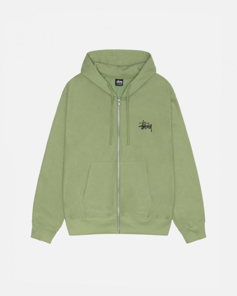 Sudaderas Stussy Basic Stussy Zip Hood Hombre Verde Chile | LYF-7763