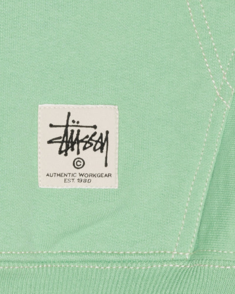 Sudaderas Stussy Contrast Stitch Label Hood Hombre Verde Chile | HQZ-9069