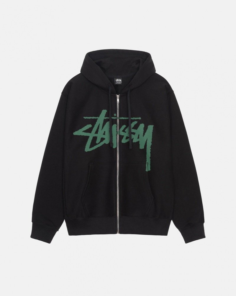 Sudaderas Stussy Venus Zip Hood Hombre Negras Chile | ERW-1052