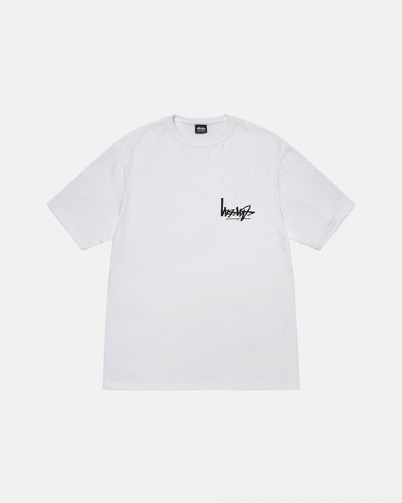 Camiseta Stussy Flipped Tee Hombre Blancas Chile | CPH-3190