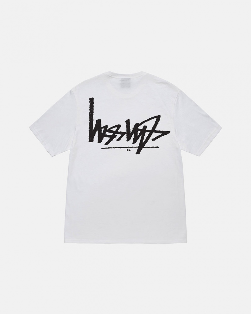 Camiseta Stussy Flipped Tee Hombre Blancas Chile | CPH-3190