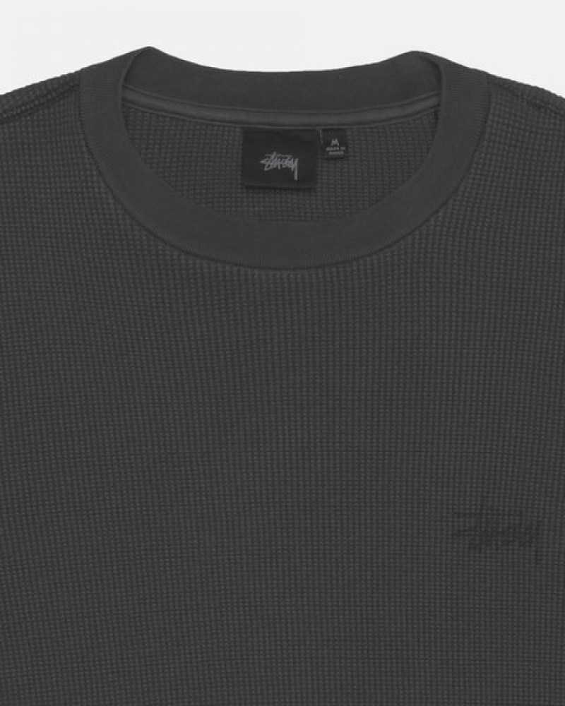 Tops Stussy Basic Stock Ls Thermal Mujer Negras Chile | QMQ-0983