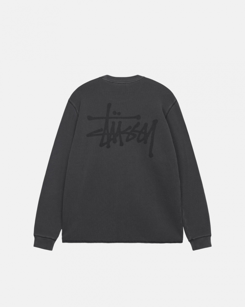 Tops Stussy Basic Stock Ls Thermal Mujer Negras Chile | QMQ-0983